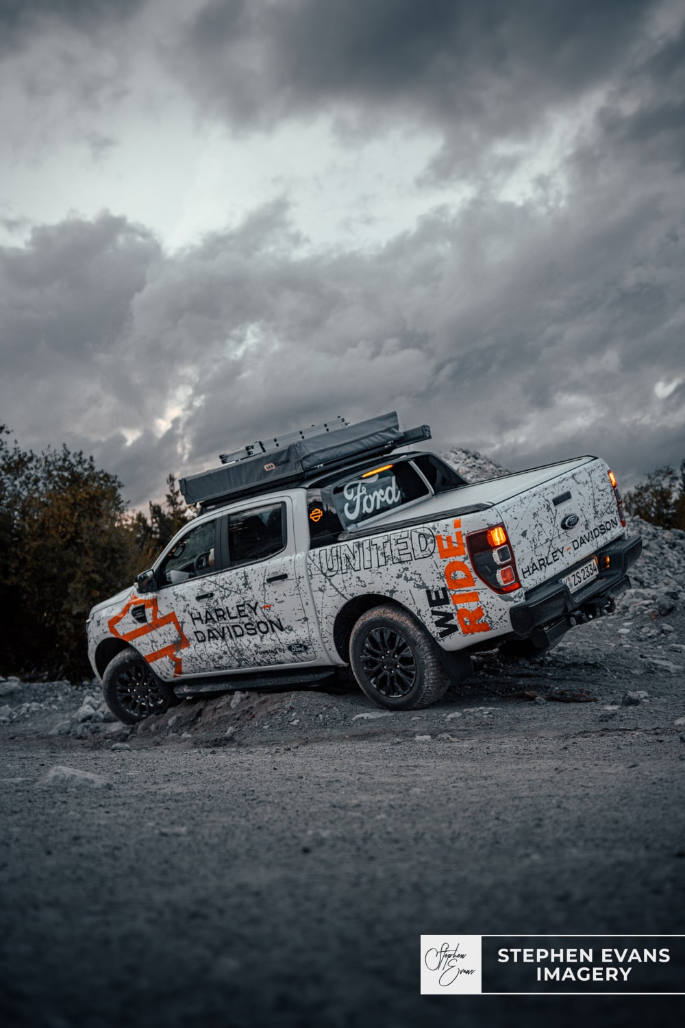 Ford Ranger off-roading through dunes in Austria during Harley-Davidson EBW