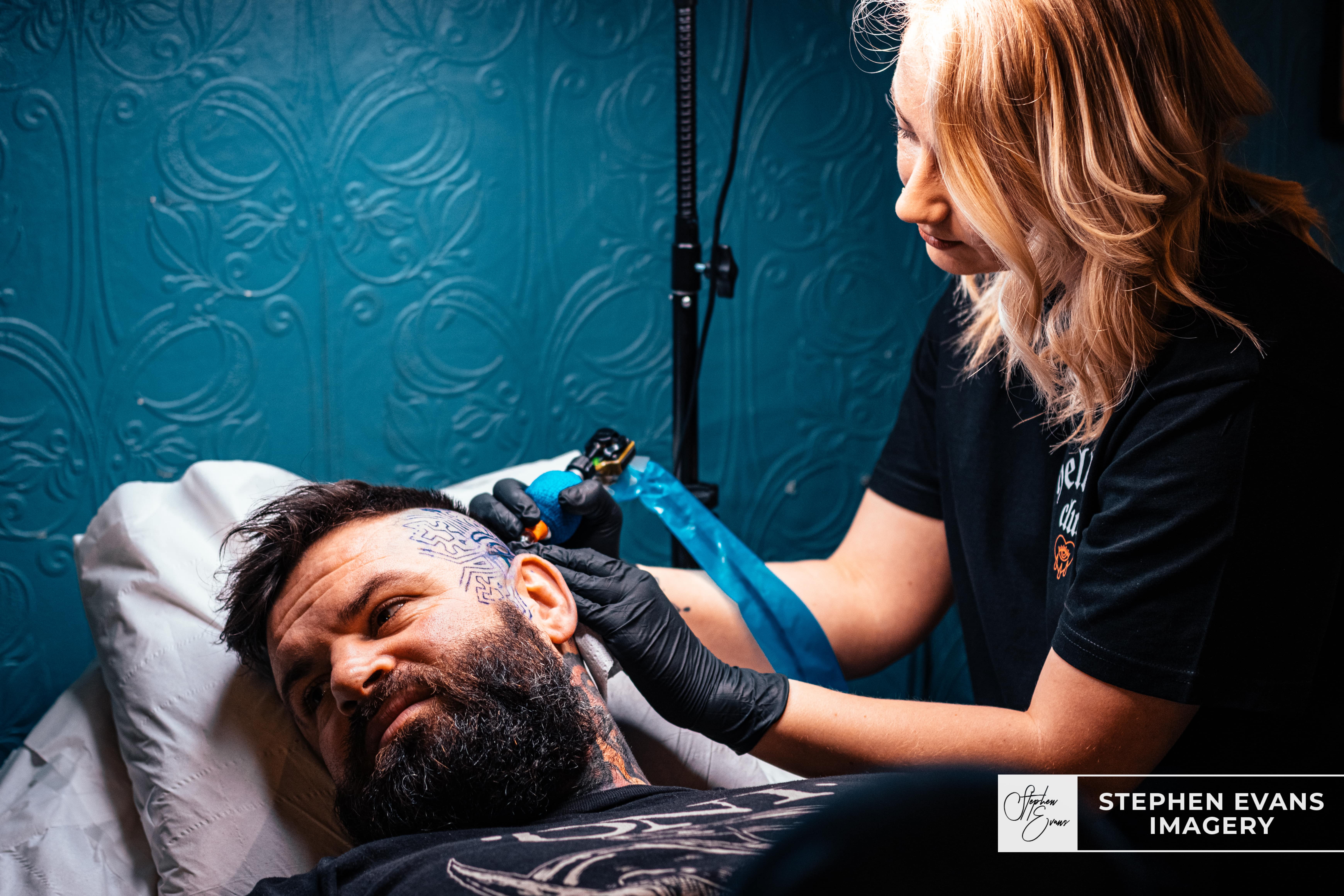 Tattoo artist at Taylor Made Tattooz studio in King's Lynn